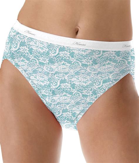 Pp43wb Hanes Womens No Ride Up Cotton Hi Cut Panties 6 Pack Ebay