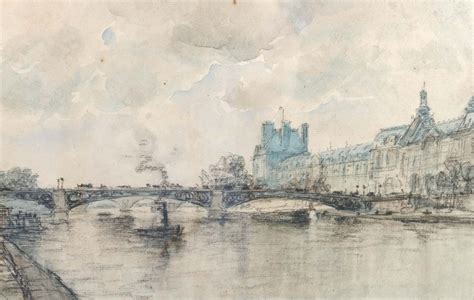 Proantic Une Aquarelle Vue de Paris les Quais De Seine Signéé Frank