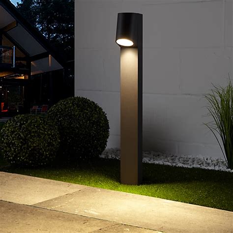 Round Led Bollard Light With Flat Top Cone Reflector Bronze Off