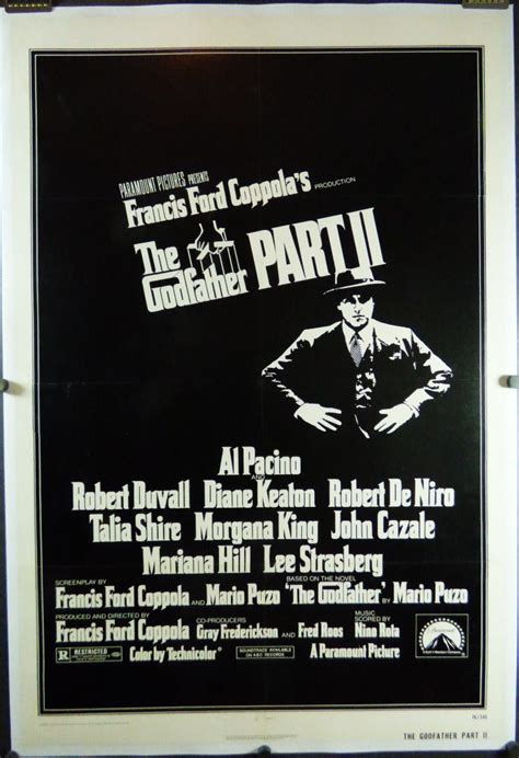 Godfather Part Ii Original Vintage Al Pacino Linen Backed Movie Poster