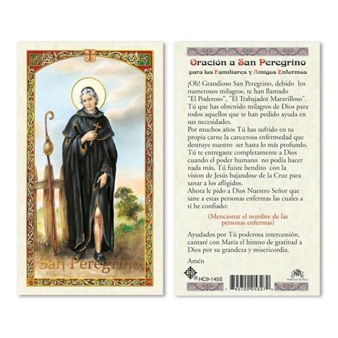 San Peregrino Oracion Para Los Familiares Y Amigos Enfermos Prayer Card