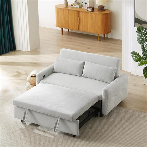 Amazon Merax 57 48 Loveseat Sofa Couch With Pull Out Bed 3 In 1