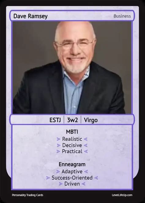 Dave Ramsey Enneagram Mbti Personality Type Level Life Up