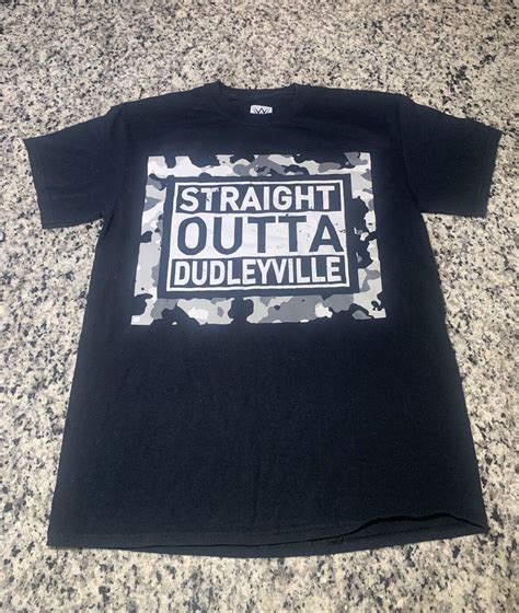 Dudley Boyz Straight Outta Dudleyville T Shirt Size Med Authentic WWE