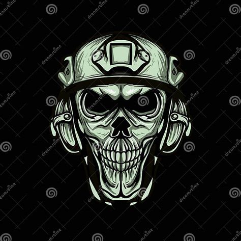 Skulls With Different Helmets Stock Vector Illustration Of