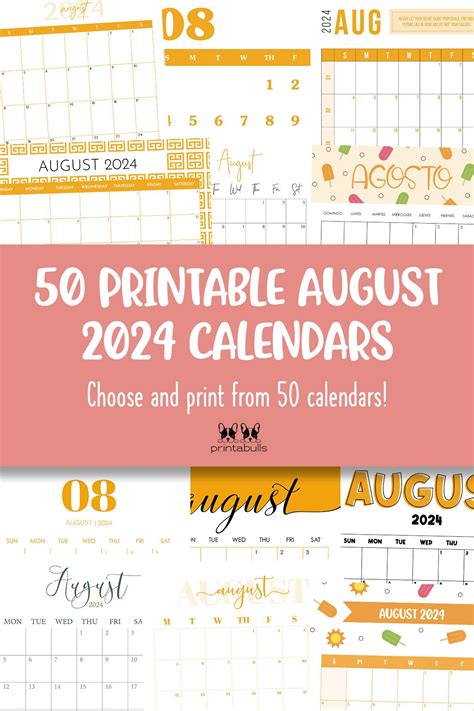 August 2024 Calendars 50 Free Printables Printabulls Calendar