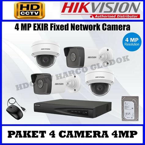 Jual Paket Ip Camera Hikvision Cctv 4 Camera Nvr 4 Channel Poe 4mp Di