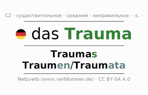Cклонение Trauma | Все формы, множественное число, правила, речевой ...