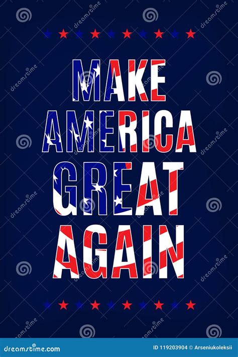 Make America Great Again Card Template Stock Vector Illustration Of