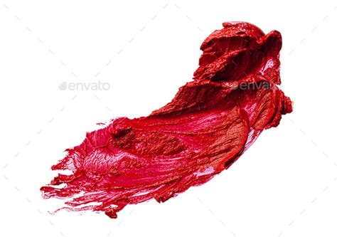 Red Lipstick Smudge Stains Isolated On White Stock Photo By Fabrikaphoto