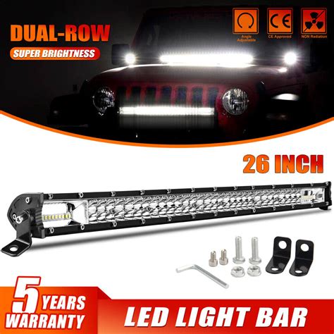 Inch Led Work Light Bar Dual Row Spot Flood Combo Offroad Truck Suv