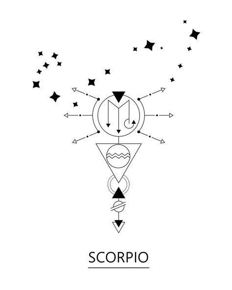 Svg Scorpio Zodiac Sign Minimalist Tattoo Constellation Etsy