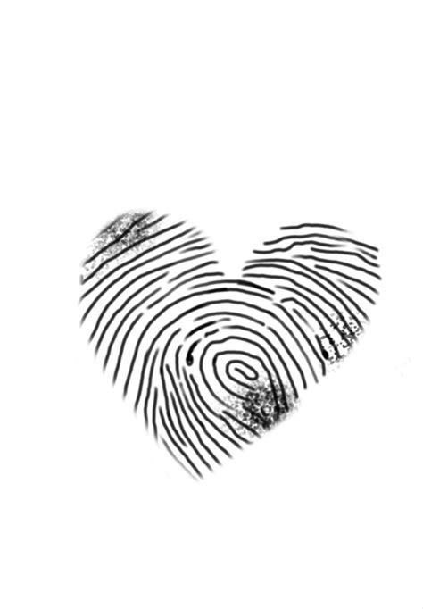 Two Fingerprints In The Shape Of A Heart On A White Background With