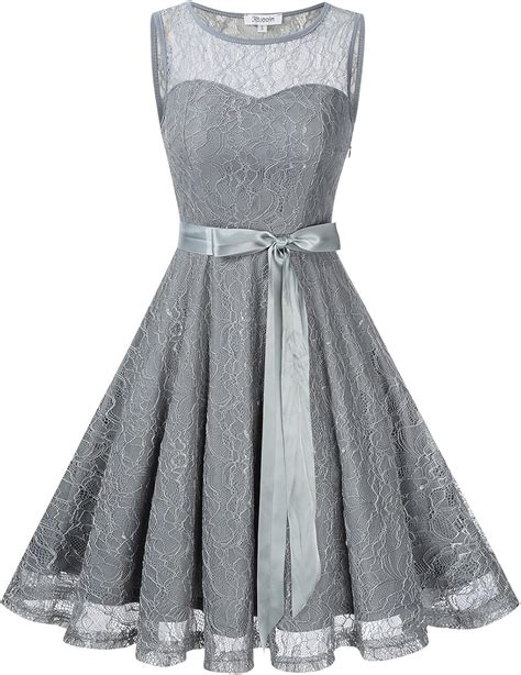 Kojooin Damen Elegant Kleider Spitzenkleid Brautjungfern Kleid