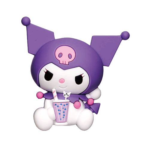 Sanrio Kuromi With Boba Chibi 3d Foam Magnet