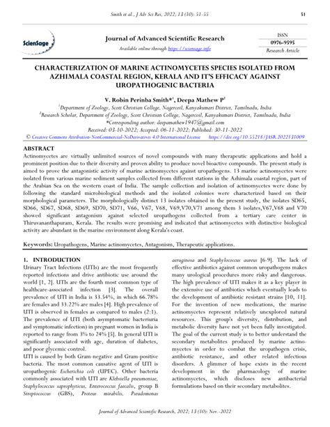 Pdf Characterization Of Marine Actinomycetes Species Isolated From