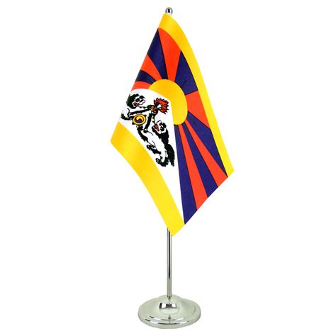 Satin Tischflagge Tibet 15 X 22 Cm MaxFlags FlaggenPlatz Ch