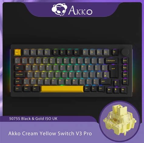 Akko S Black Gold Mechanical Keyboard Hot Swappable Computers Tech Parts