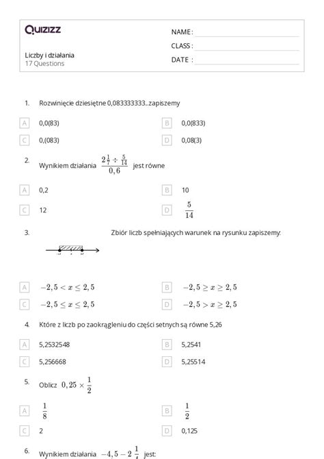 Ponad Liczby Arkuszy Roboczych Dla Klasa W Quizizz Darmowe