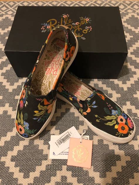 Authentic Keds Rifle Paper Co Slip Ons Womens Fashion Footwear