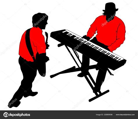 Electric Piano Player Silhouette