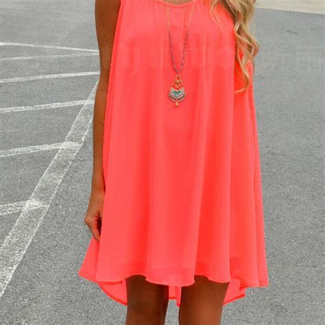 Womens Summer Chiffon Beach Wear Bikini Cover Up Kaftan Boho Swing Sun Dress US EBay