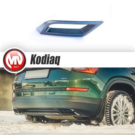 NEW Rear Imitating Bumper Exhaust Covers Space Gray For Skoda Kodiaq