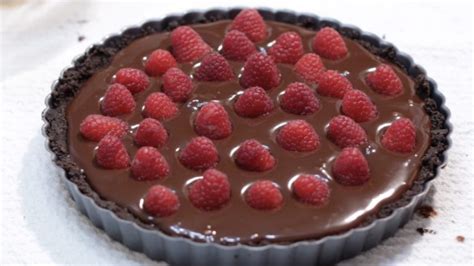 Chocolate Raspberry Tart Recipe No Bake In The Kitchen With Matt