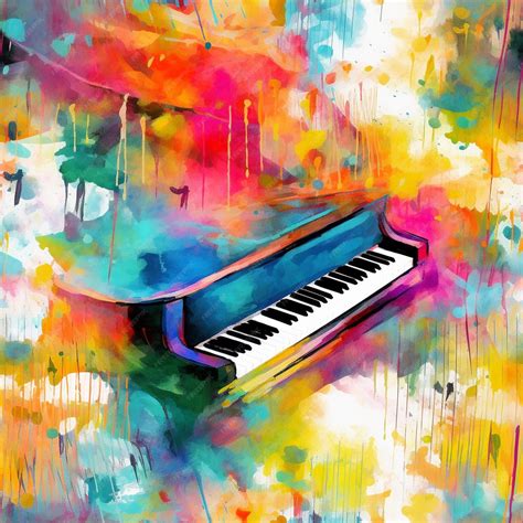 Premium AI Image | colorful piano illustration