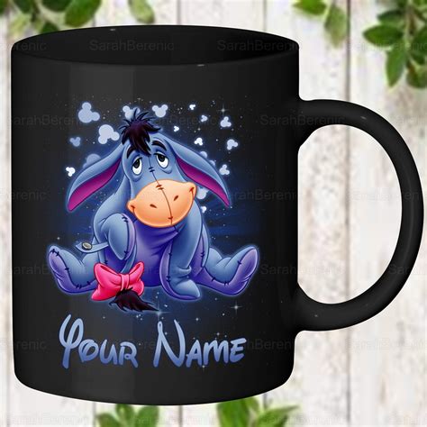 Eeyore Black Ceramic Mug Eeyore Disney Coffee Cup Sold By Succeeding