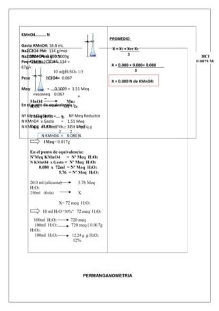 Permanganometria Lab Pdf