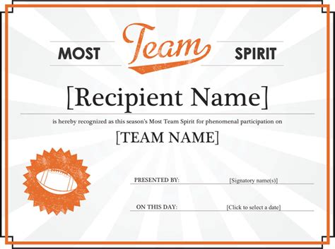 Free Team Spirit Award Certificate Dotx 3245kb 1 Pages