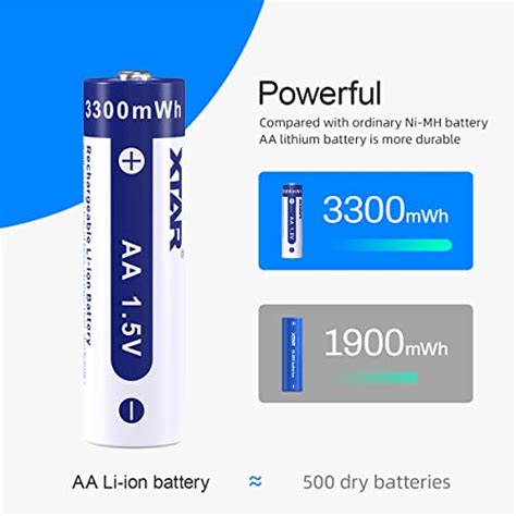 XTAR 1 5V AA Lithium Rechargeable Battery 3300mWh High Performance