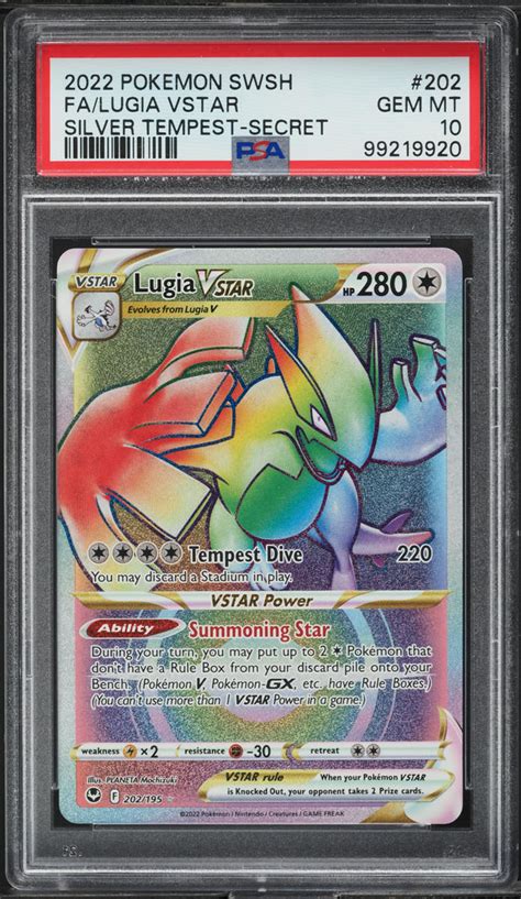 2022 Pokemon SWSH Silver Tempest Hyper Rare Lugia VSTAR 202 PSA 10 GEM