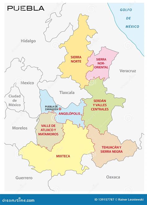 Puebla Administrative And Political Vector Map CartoonDealer