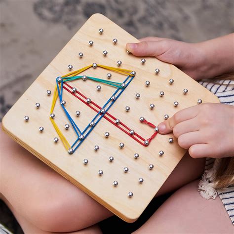 Panda Brothers Geoboard de madera Juguetes Montessori para niños y