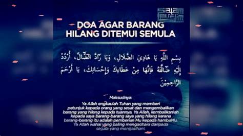 Doa Agar Mendapatkan Kembali Barang Yang Hilang YouTube