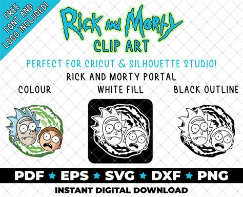 The Back Cover Of Rick And Morty Clip Art With Three Different Faces On It