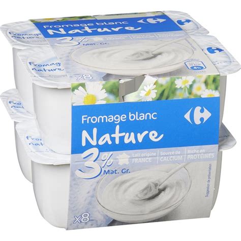 Fromage Blanc Nature Mg Carrefour Classic Les Pots De G