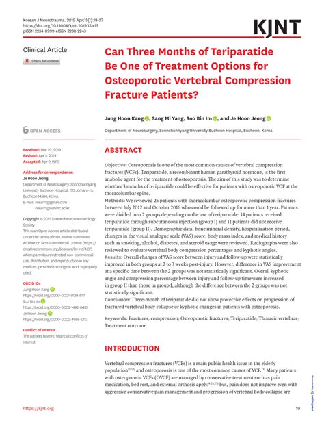 PDF Can Three Months Of Teriparatide Be One Of Treatment Options For