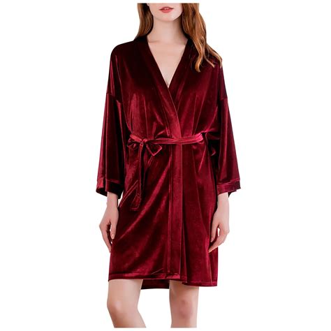 JGTDBPO Robes For Women Classic Solid Color Premium Cotton Warm Night