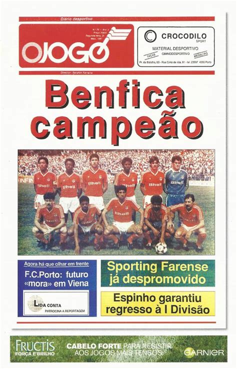 Capas De Jornais Vintage O Jogo De Maio De Benfica Campe O