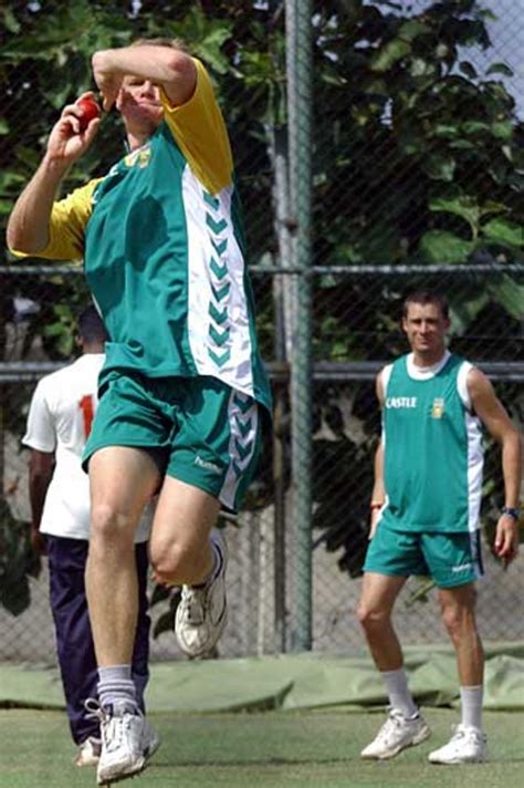 Shaun Pollock Limbers Up In The Nets Espncricinfo