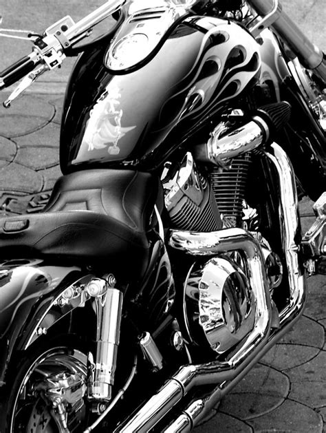 Harley Davidson Black And White Posters By Goodieg Redbubble