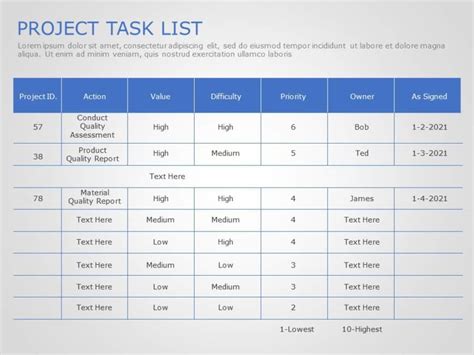 Project Task List 09 Project Task List Templates Slideuplift