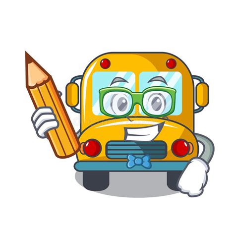 Student School Bus Character Cartoon Stock Vector - Illustration of ...