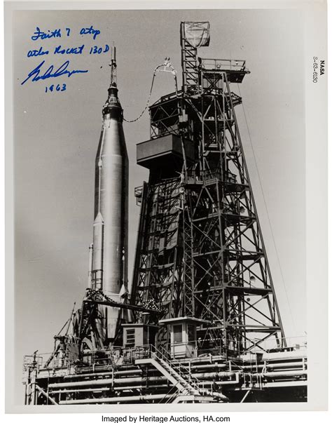 Gordon Cooper Signed Mercury Atlas 9 Rocket Original Nasa Photo Lot