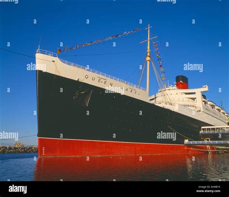 Queen Mary Long Beach Harbor California Stock Photo Alamy