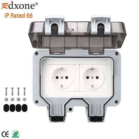 Eu Socket Ip66 Waterproof Outdoor Plug Wall Socket Outlet Power Socket Outdoor Plug Socket For