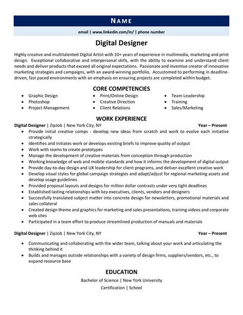 Digital Designer Resume Examples & 3 Expert Tips | ZipJob